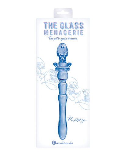 Glass Menagerie Puppy Glass Dildo - Dark Blue