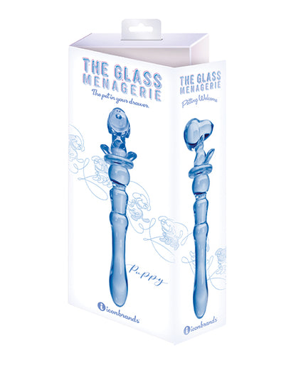 Glass Menagerie Puppy Glass Dildo - Dark Blue