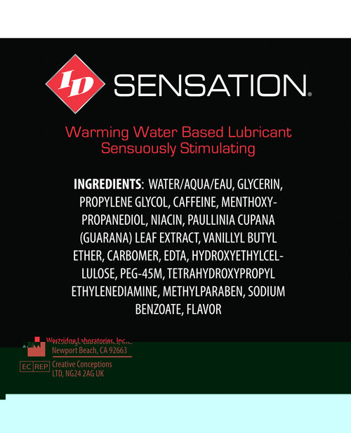 ID Sensation Waterbased Warming Lubricant - 1 oz Pocket Bottle