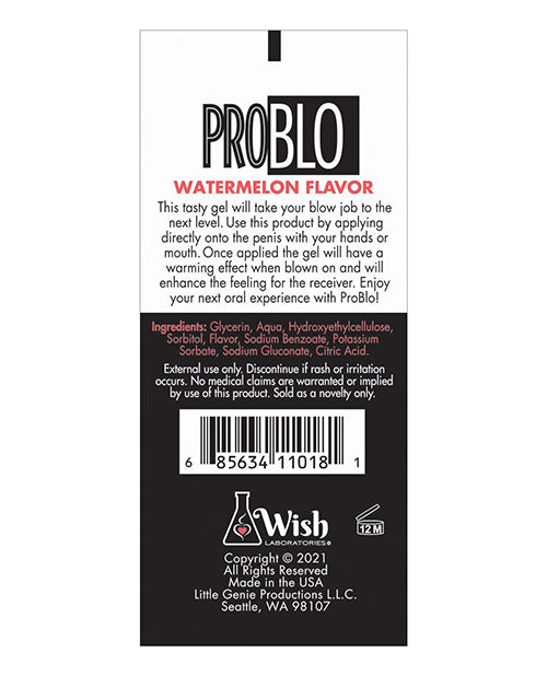 Pro Blo Oral Pleasure Gel - Watermelon