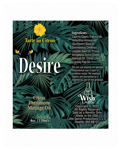 Desire Pheromone Massage Oil - 4 oz Citrus