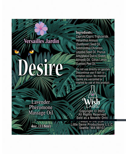 Desire Pheromone Massage Oil - 4 oz Lavender