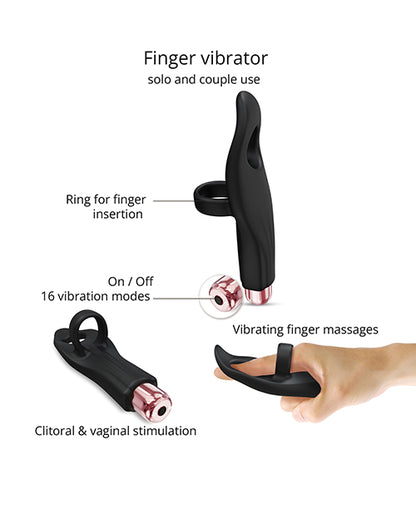 Love to Love Tickle Me Finger Vibe - Black Onyx