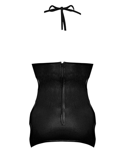 Lust Selene Keyhole Front Dress w/Zipper Back & G-String Black S/M