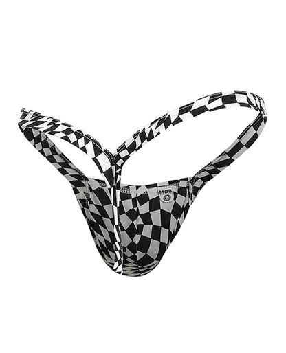 Male Basics Y Buns Thong Checkers XL