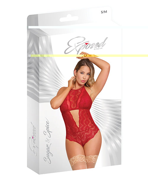 Sugar & Spice Teddy w/Snap Crotch Red L/XL