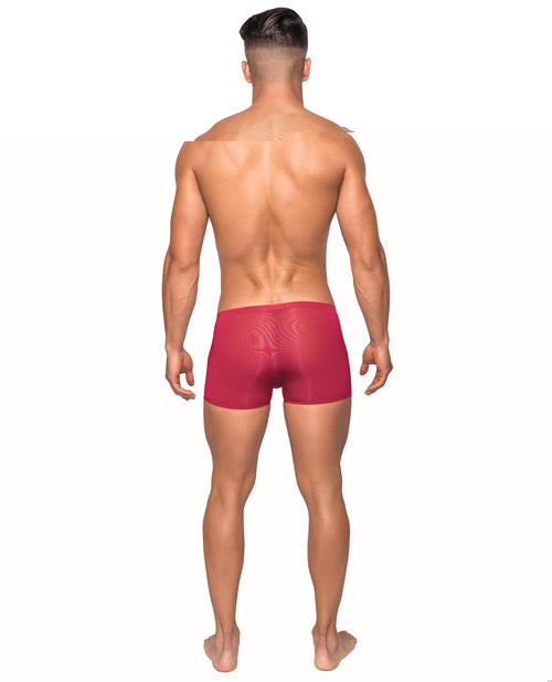 Seamless Sleek Short w/Sheer Pouch Red MD