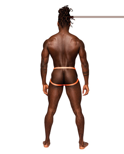 'rude Awakening Mesh Ring Jock Neon Orange S/m