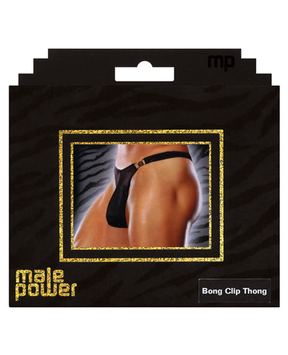 Male Power Bong Clip Thong Black S/M