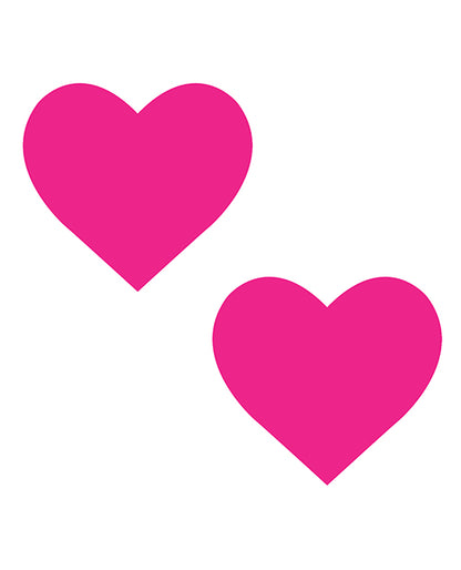 Neva Nude Temperature Reactive Heart Pasties - Neon Pink