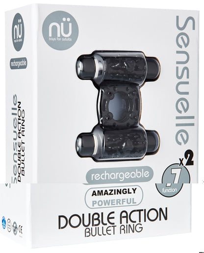 Nu Sensuelle Double Action Cockring 2x7 Function - Black