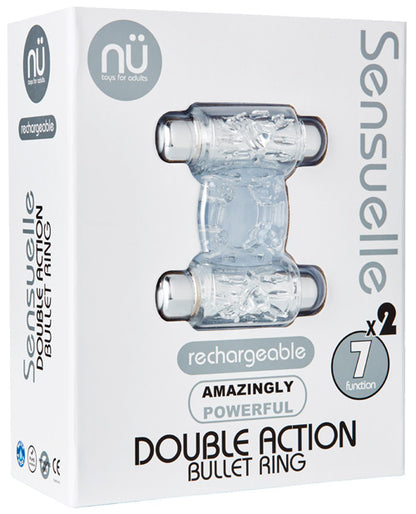 Nu Sensuelle Double Action Cockring 2x7 Function - Clear