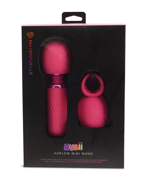 Nu Sensuelle Harlow Mini Wand w/Masturbator Attachment - Pink