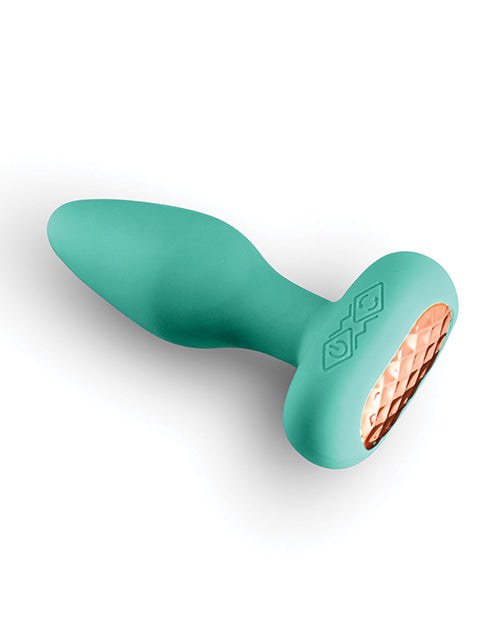 Techno Prism App Controlled Rotating & Vibrating Anal Plug - Teal