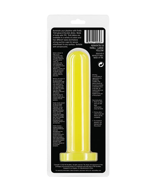 Firefly Thrill Glow in the Dark Dildo - Large, Yellow