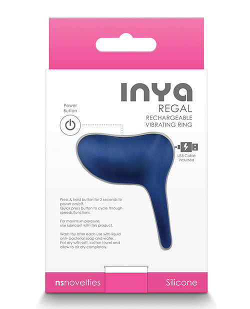 INYA Regal Rechargeable Vibrating Ring - Blue