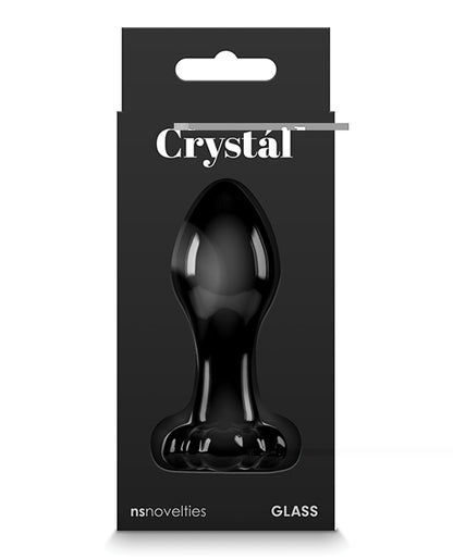 Crystal Flower Butt Plug - Black