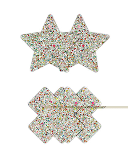 Pretty Pasties Star & Cross Glow in the Dark - 2 Pair