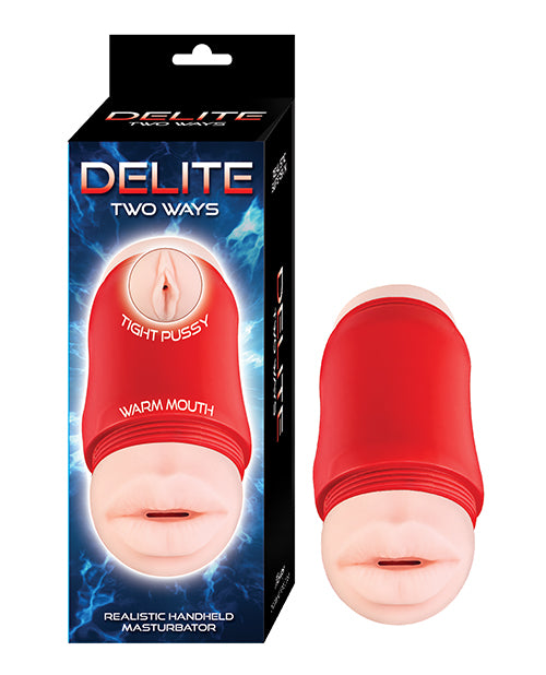 Delite Two Ways Mouth & Vagina Masturbator - White