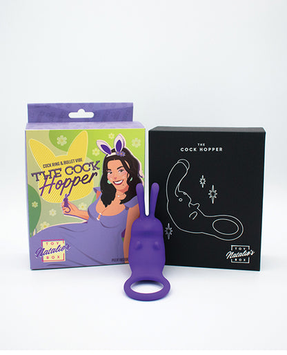 Natalie's Toy Box The Cock Hopper Cock Ring & Bullet Vibrator - Purple