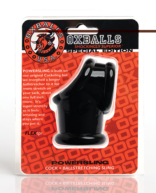 Oxballs Powerballs Cocksling & Ball Stretcher - Black