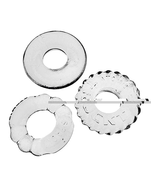 Oxballs Bonemaker 3 Pack Cockring Kit - Clear