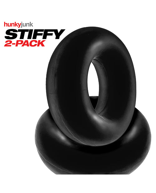 Hunky Junk Stiffy 2 Pack Cockrings - Tar Ice