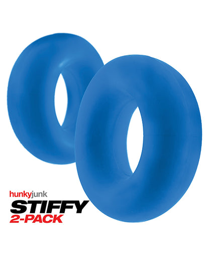 Hunky Junk Stiffy 2 Pack Cockrings - Teal Ice