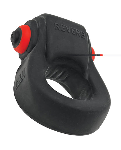 Hunkyjunk Revring Cock Ring w/Vibe - Tar w/Red Vibe