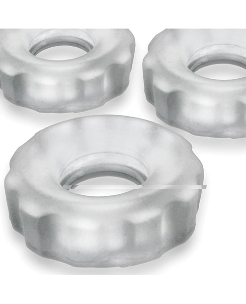 Hunky Junk Super Huj 3 Pack Cockrings - Clear Ice