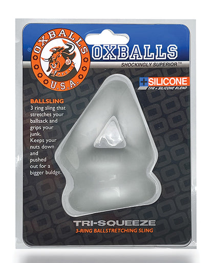 Oxballs Tri Squeeze Cocksling & Ballstretcher - Clear Ice