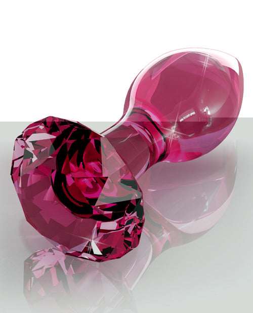 Icicles No. 79 Hand Blown Glass Diamond Butt Plug - Pink