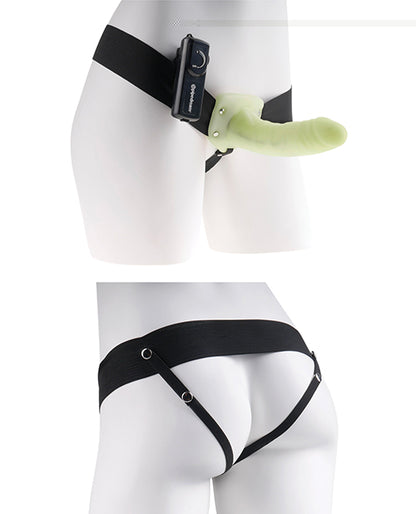 Fetish Fantasy Series for Him or Her Vibrating Hollow Strap On - Glow in the Dark