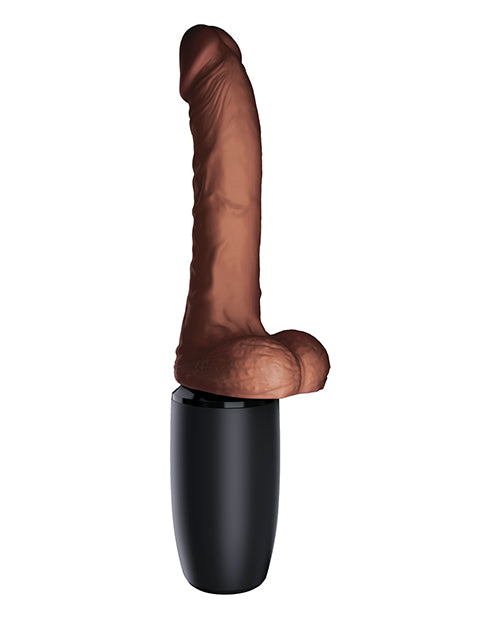 King Cock Plus Thrusting, Warming & Vibrating  7.5" Triple Threat Dong - Brown