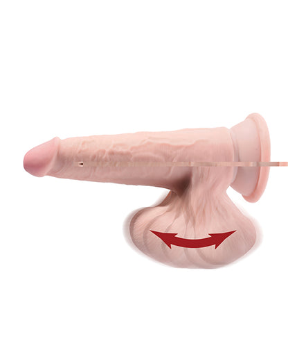 King Cock Plus 8" Triple Density Cock w/Swinging Balls - Ivory