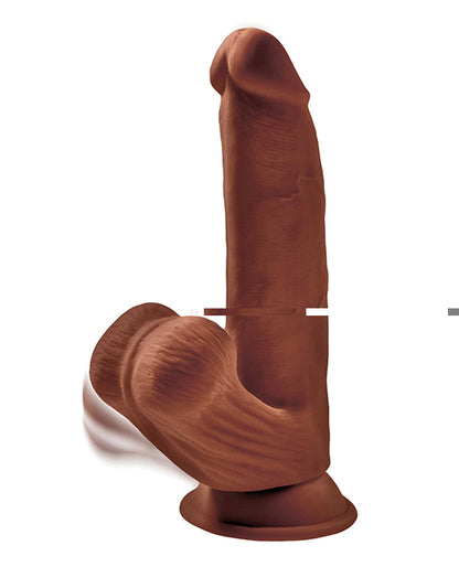 King Cock Plus 8" Triple Density Cock w/Swinging Balls - Brown