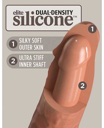 King Cock Elite 6" Dual Density Silicone Cock - Tan