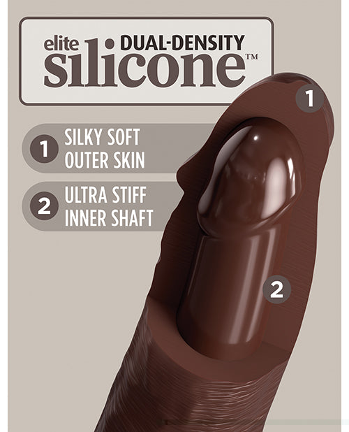 King Cock Elite 7" Dual Density Silicone Cock - Brown