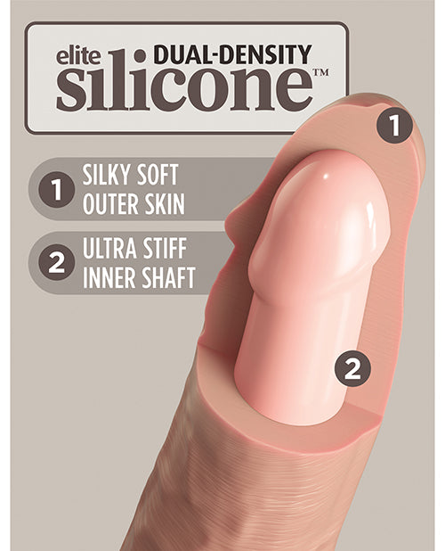 King Cock Elite 8" Dual Density Silicone Cock - Light