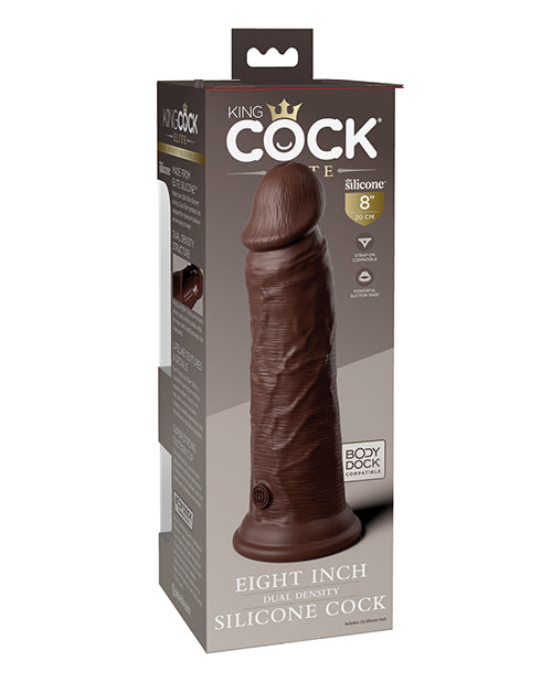 King Cock Elite 8" Dual Density Silicone Cock - Brown