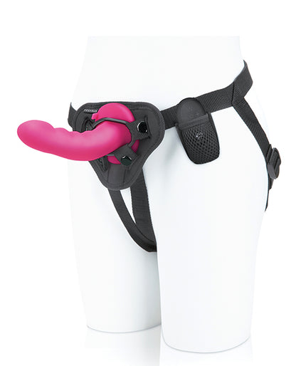 Pegasus 6" Rechargeable Ripple Peg w/Adjustable Harness & Remote - Pink