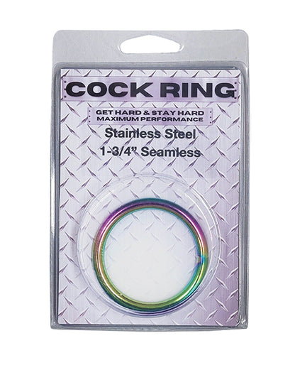 Plesur 2" Metal Cock Ring - Rainbow