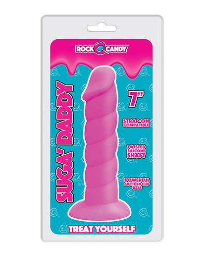 Rock Candy Suga Daddy 7" Silicone Dildo - Pink