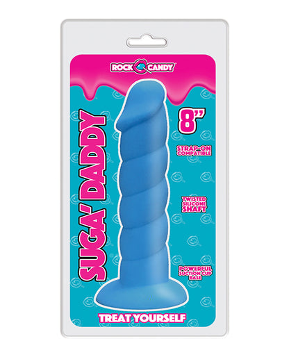 Rock Candy Suga Daddy 8" Silicone Dildo - Blue