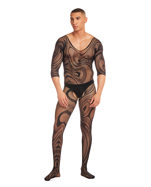 Rainbow Party Supernova Body Stocking 2 pc Set - Black S/M