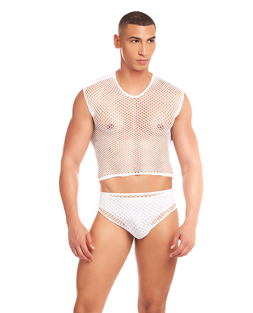 Rainbow Party Net Flex Large Mesh 3 pc Set - White S/M