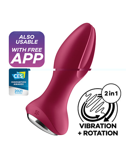 Satisfyer Rotator Plug 2+ - Fuchsia