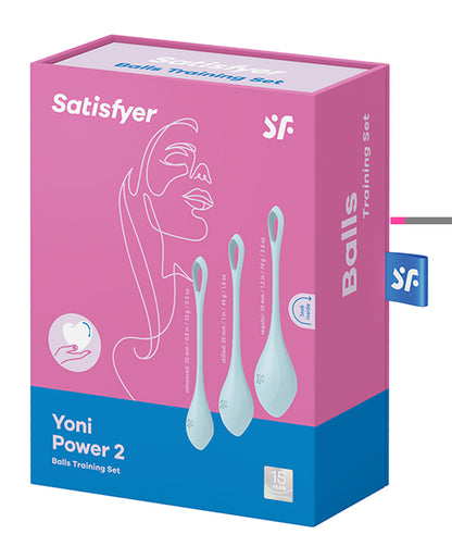 Satisfyer Yoni Power 2 Balls Training Set - Light Blue