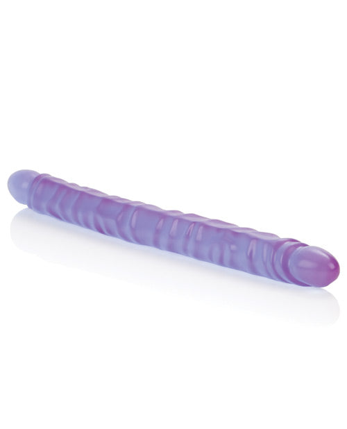 17" Slim Jim Duo Veined Super Slim Dong - Reflective Gel Purple