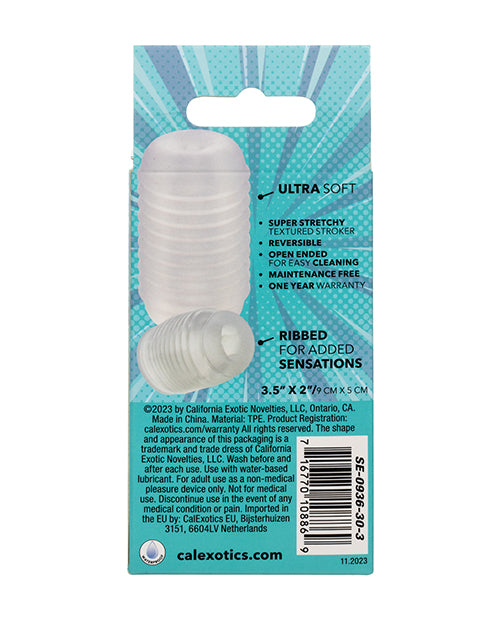 Pop Sock Ribbed Masturbator - Clear